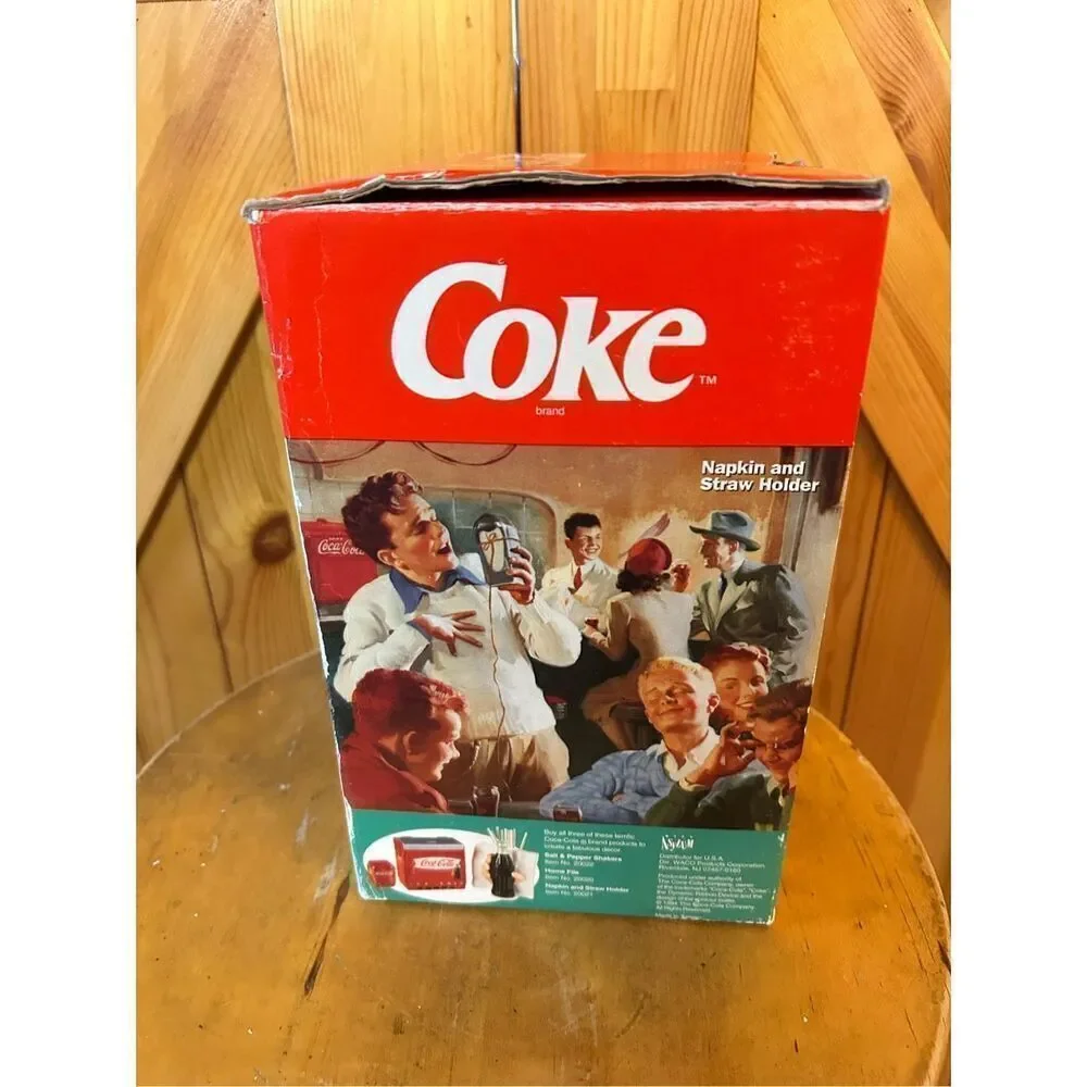 Coke Coca Cola Ceramic Bottle Hand Napkin Straw Holder Collectible Table Decor (